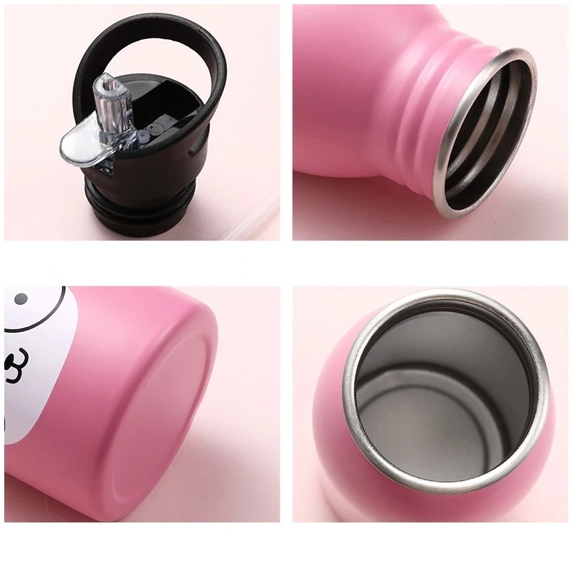 500ML 스테인리스 스틸 물병 빨대 포함 귀여운 물병 - Sports Equipment Types 리뷰 및 가격